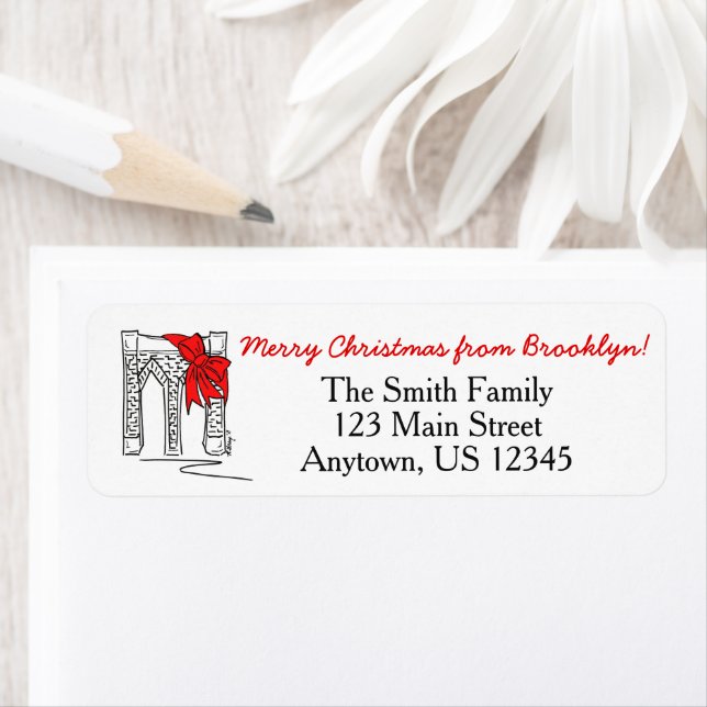 Merry Christmas from Brooklyn New York Bridge NYC (Insitu)