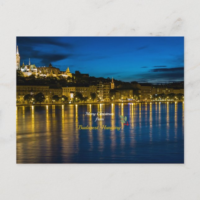Merry Christmas from Budapest, Hungary Holiday Postcard (Front)