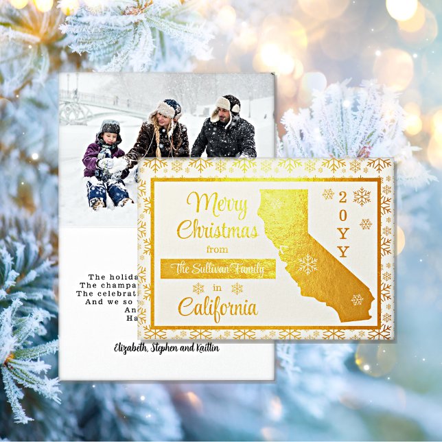 Merry Christmas from California State | Photo  Foil Card (Creator Uploaded)