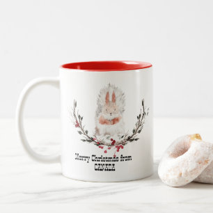 Merry Christmas From Canada Squirrel  Two-Tone Coffee Mug