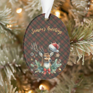 Merry Christmas From Canada Tartan Christmas Ornament