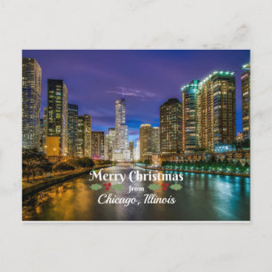 Merry Christmas from Chicago, IL Holiday Postcard