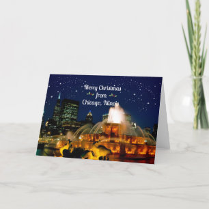 Merry Christmas from Chicago, Illinois Holiday Card