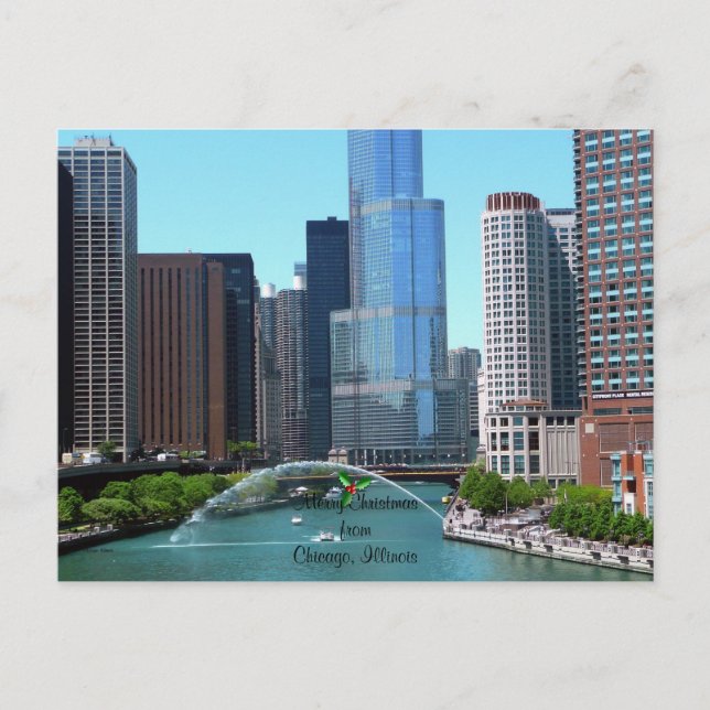 Merry Christmas from Chicago Illinois Holiday Postcard (Front)