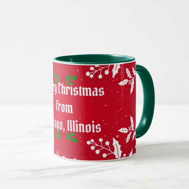 Merry Christmas from Chicago, Illinois Mug (Front Right)