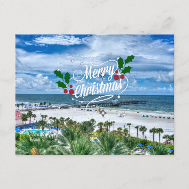 Merry Christmas from Clearwater Beach, FL Postcard (Front)