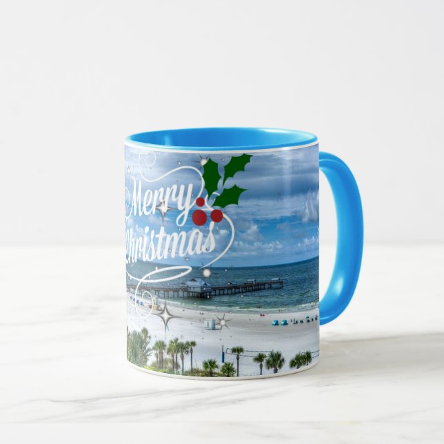 Merry Christmas from Clearwater Beach Mug (Front Right)