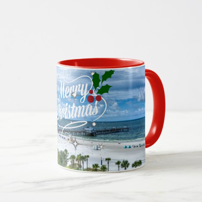 Merry Christmas from Clearwater Beach Mug (Front Right)