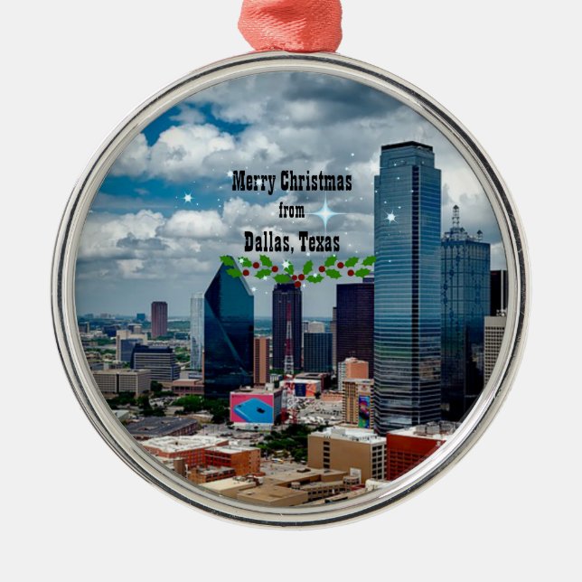 Merry Christmas from Dallas, Metal Ornament (Front)