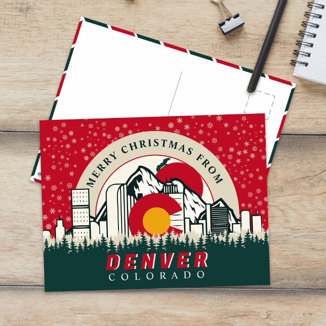 Merry Christmas From Denver Colorado Cities Postcard (Creator Uploaded)