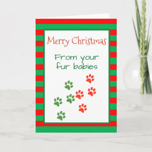 Merry Christmas from Dogs Cats Pets Multiple Card