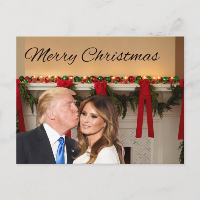 Merry Christmas from Donald and Melania Holiday Postcard (Front)