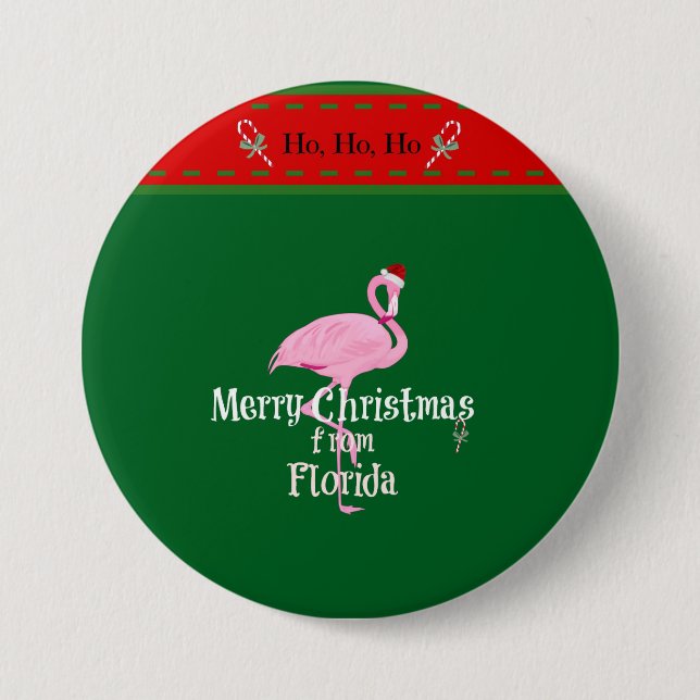 Merry Christmas from Florida 3 Inch Round Button (Front)