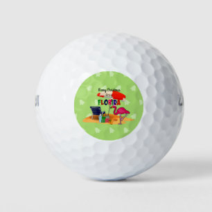 Merry Christmas from Florida, colourful Golf Balls