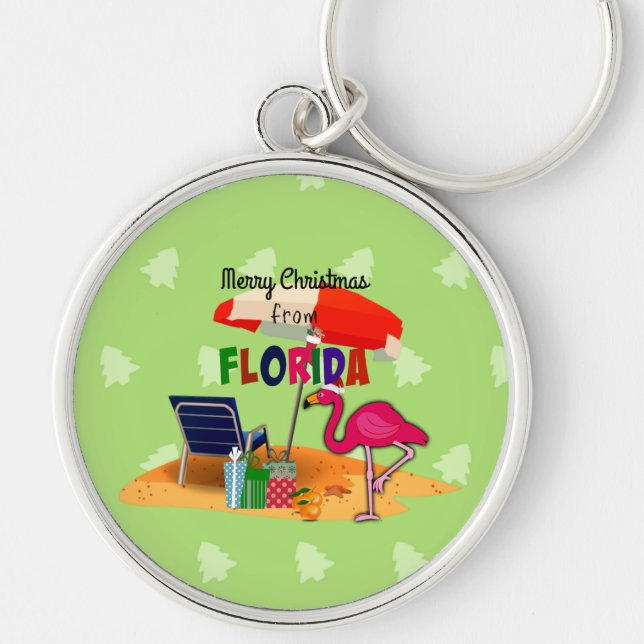 Merry Christmas from Florida, colourful Keychain (Front)