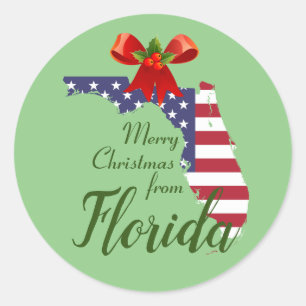Merry Christmas from Florida Envelope Seals Sticke