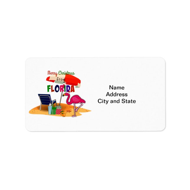 Merry Christmas from Florida Label (Front)