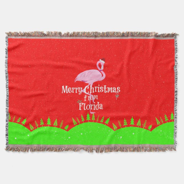 Merry Christmas from Florida Throw Blanket (Front)