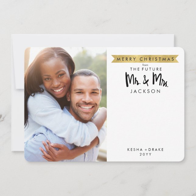 Merry Christmas From Future Mr. & Mrs. Photo Card (Front)