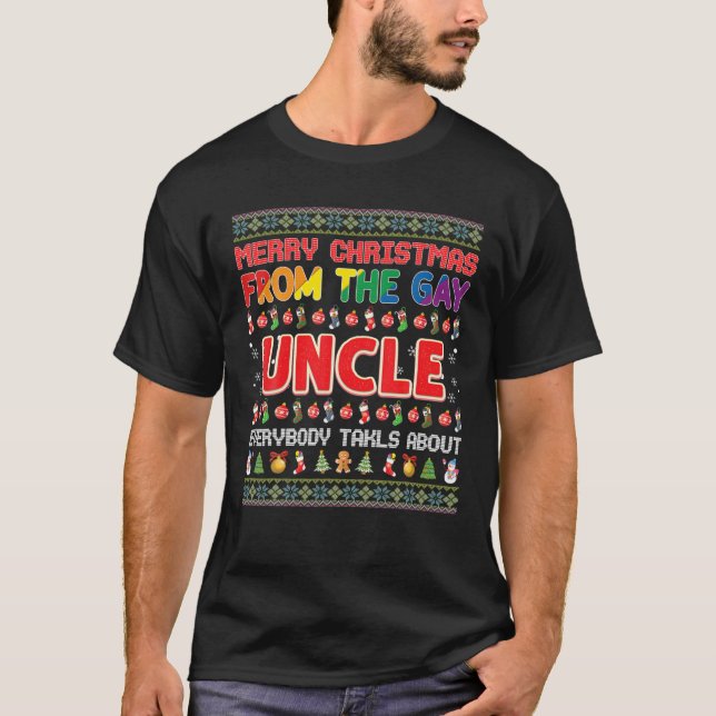 Merry Christmas From Gay Uncle LGBT Santa Sweater (Front)