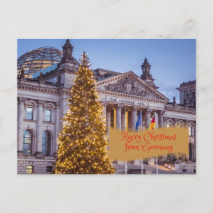 Merry Christmas from Germany Bundestag Building Holiday Postcard