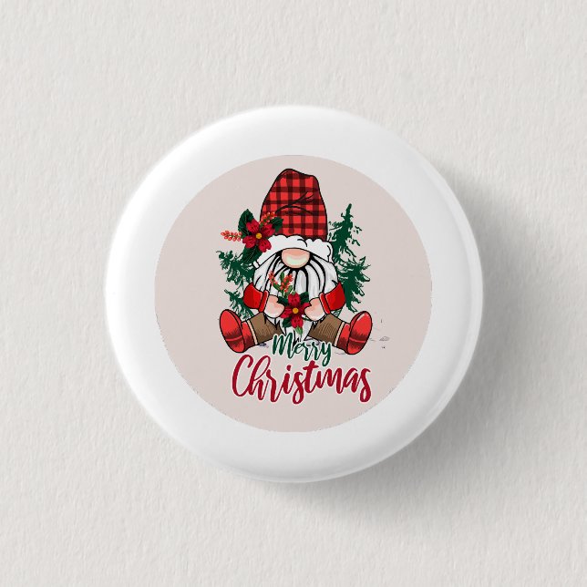 Merry Christmas from Gnome!  1 Inch Round Button (Front)