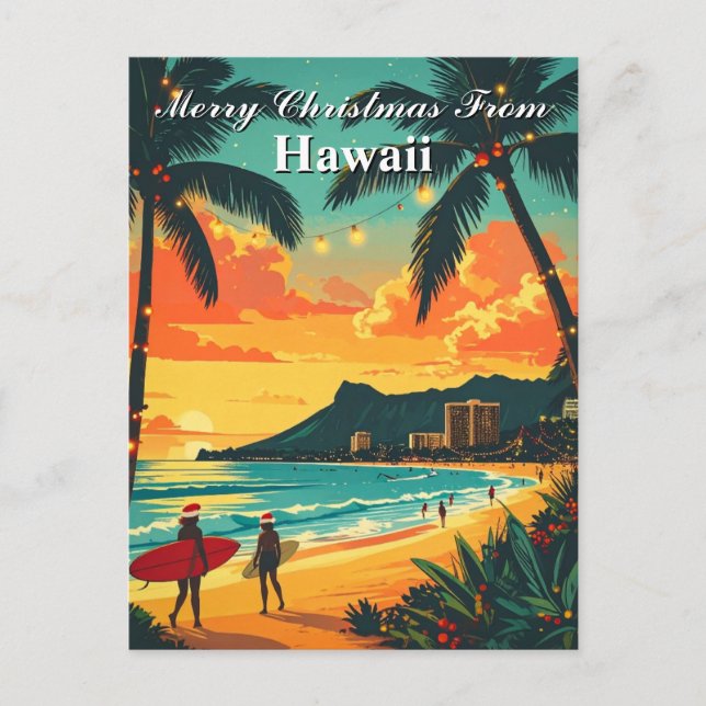 Merry Christmas from Hawaii Tropical Holiday Postcard (Front)
