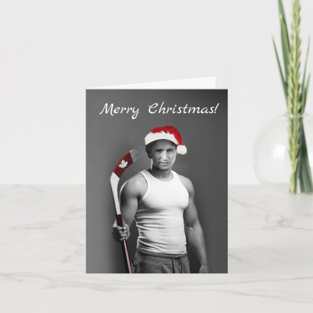 Merry Christmas from Hunky Justin Trudeau Card (Front)