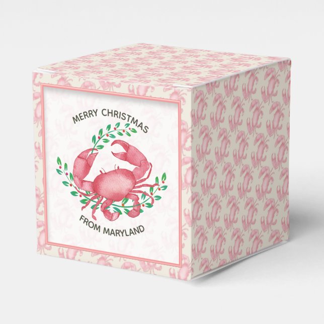 Merry Christmas from Maryland Christmas Crab Favor Box (Front Side)
