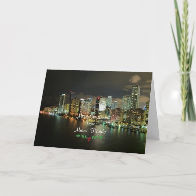 Merry Christmas from Miami, Florida Card (Front)