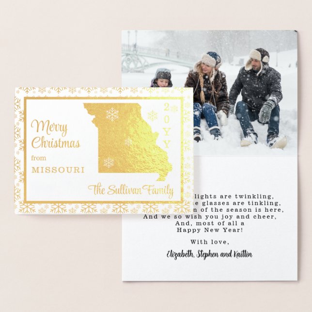 Merry Christmas from Missouri State | Photo Foil Card (Display)