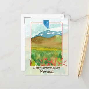 Merry Christmas from Nevada Winter Desert Holiday Postcard
