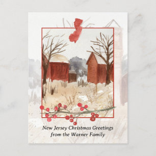 Merry Christmas from New Jersey Farm Personalized Holiday Postcard