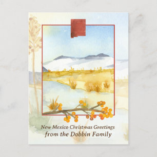 Merry Christmas from New Mexico Snow Personalized Holiday Postcard