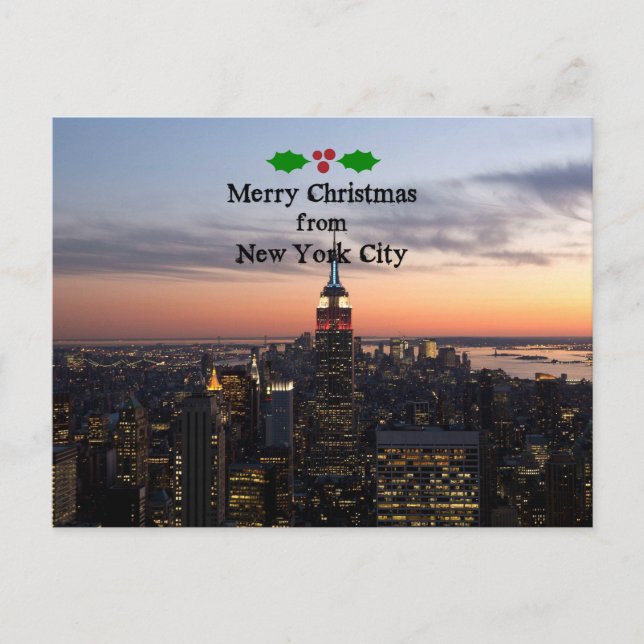 Merry Christmas from New York City Holiday Postcard (Front)
