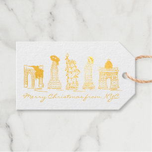 Merry Christmas from NYC New York City Landmarks Gift Tags