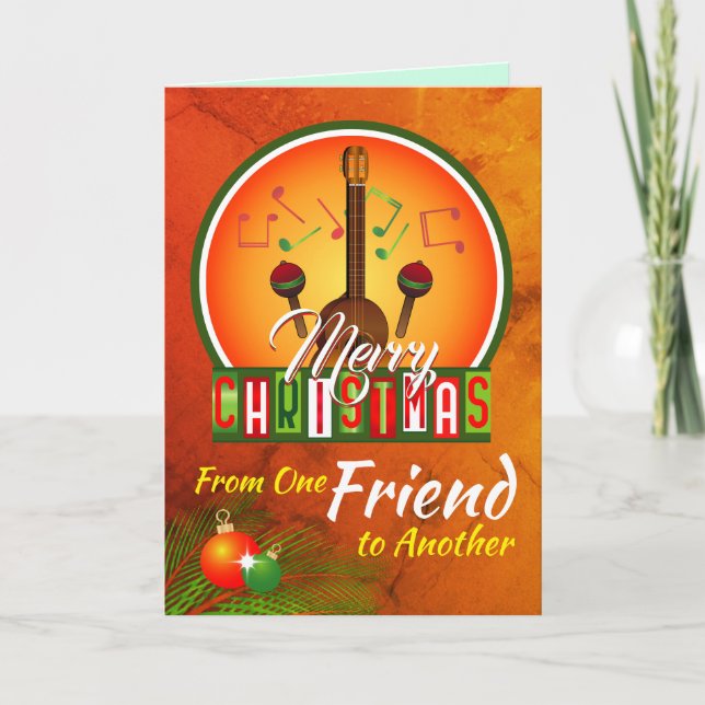 Merry Christmas from One Friend to Another Holiday Card (Front)