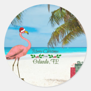 Merry Christmas from Orlando, FL Classic Round Sticker
