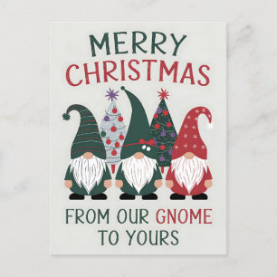 Merry Christmas From Our Gnome To Yours Xmas Postcard