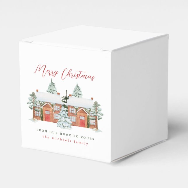 Merry Christmas From Our Home to Yours Favor Box (Front Side)