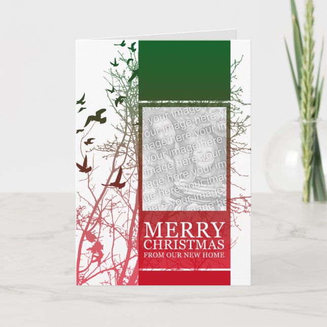 merry christmas from our new home (silhouscreen) holiday card (Front)