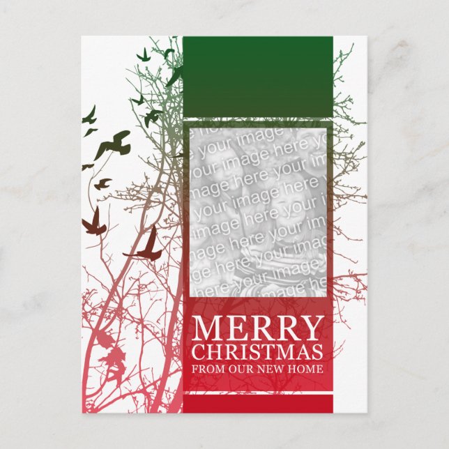 merry christmas from our new home (silhouscreen) holiday postcard (Front)