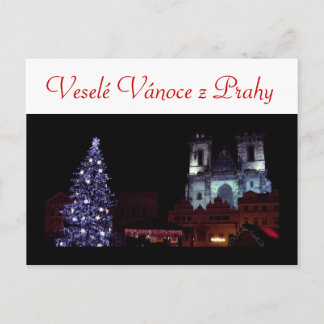 Merry Christmas from Prague Holiday Postcard