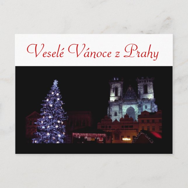 Merry Christmas from Prague Holiday Postcard (Front)
