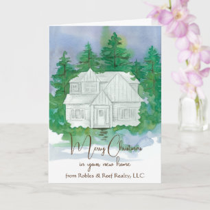 Merry Christmas From Realtor Business Custom Name  Card
