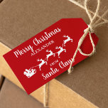 Merry Christmas From Santa Claus ADD NAME Gift Tags<br><div class="desc">Merry Christmas From Santa Claus Red Gift Tags</div>