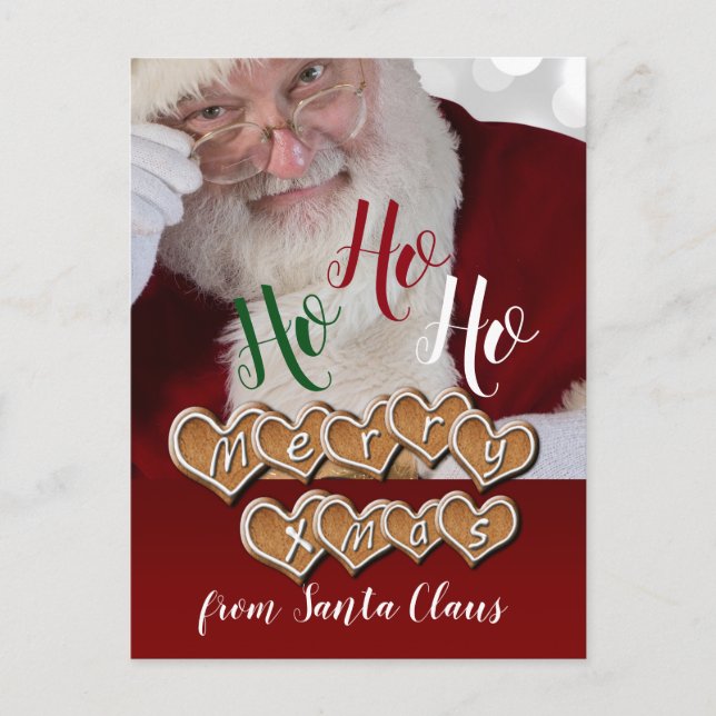 Merry Christmas From Santa Claus - Personalize Holiday Postcard (Front)