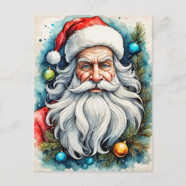 Merry Christmas From Santa Claus Postcard (Front)