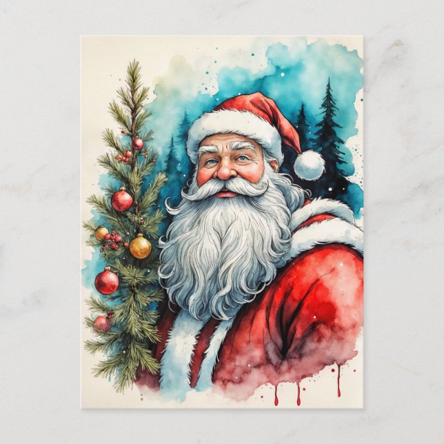 Merry Christmas From Santa Claus Postcard (Front)