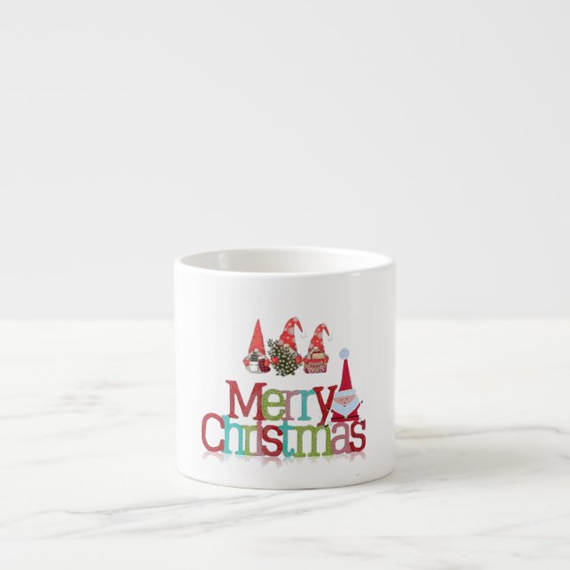 Merry Christmas From Santa Claus & The Gnomes  Espresso Cup (Front)